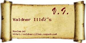 Valdner Illés névjegykártya